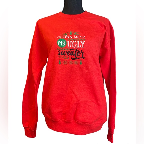Christmas ugly sweatshirt 🎄 All embroidered design size small NWOT - Picture 2 of 2